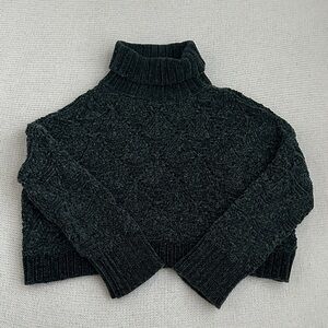 POL Turtleneck Sweater Green Size Small